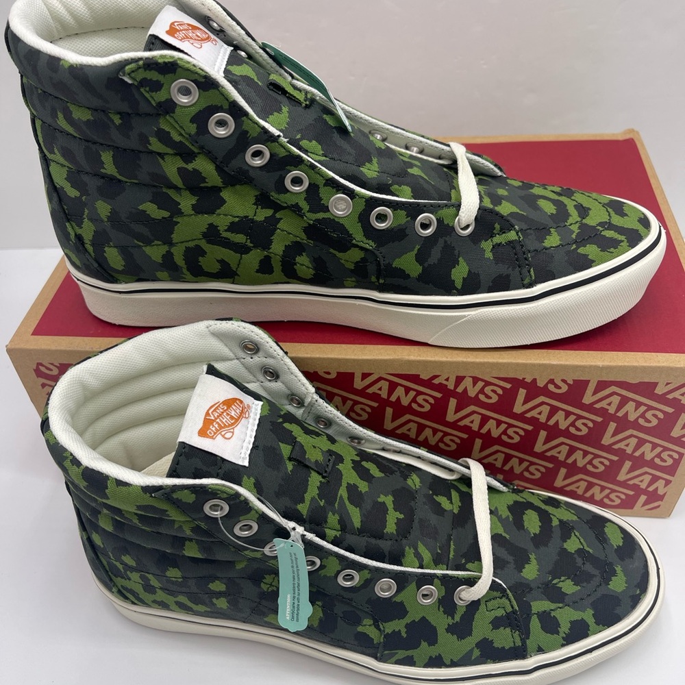 Vans WMNS COMFYCUSH Sk8-Hi Leopard Cactus/Skarab Sneakers Camo High-Tops - Picture 3 of 16